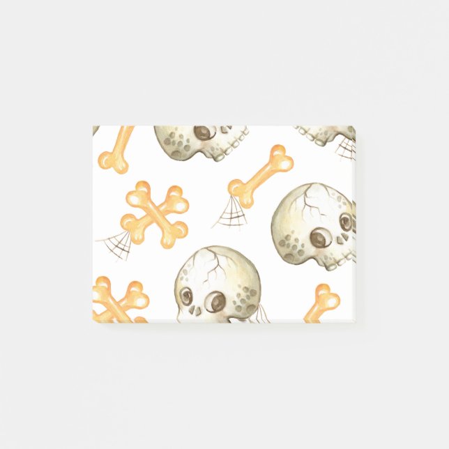 Spooky skulls and bones Halloween pattern Post-it Notes (Front)