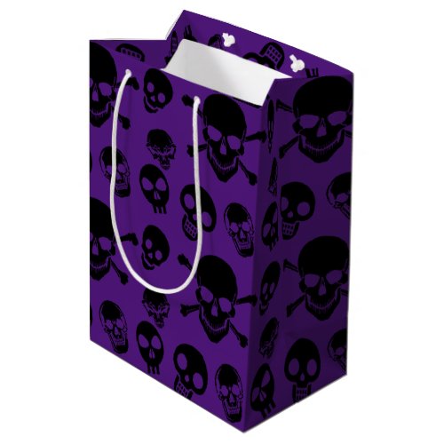 Spooky Skulls Pattern Halloween Medium Gift Bag