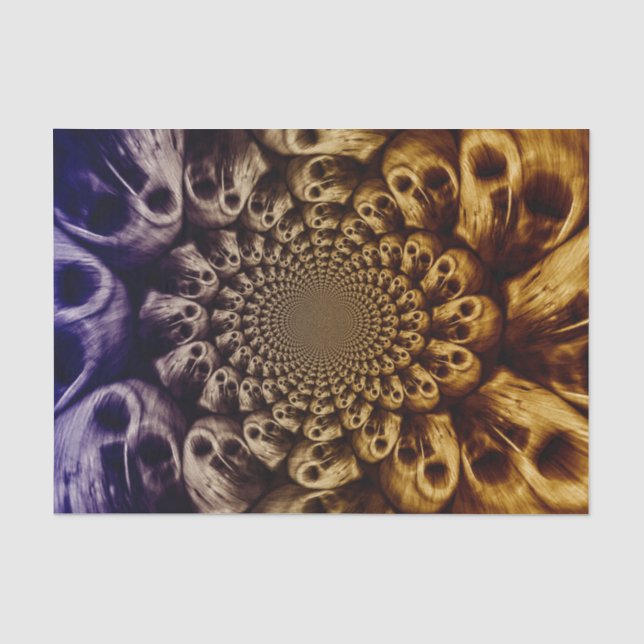 Spooky Skulls Purple Black Abstract Pop Art Tissue Paper (Front)