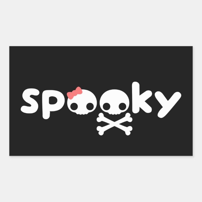 Spooky Skulls Rectangular Sticker (Front)