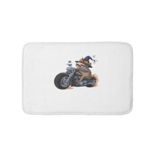 Spooky Sloth Motorcycle Ride Halloween Biker Fun C Bath Mat
