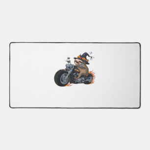 Spooky Sloth Motorcycle Ride Halloween Biker Fun C Desk Mat