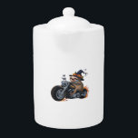 Spooky Sloth Motorcycle Ride Halloween Biker Fun C Teapot<br><div class="desc">Spooky Sloth Motorcycle Ride Halloween Biker Fun Classic T-Shirt</div>