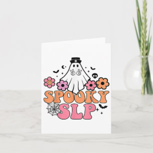 Spooky Slp Speech Language Pathologist Cute Ghost Card
