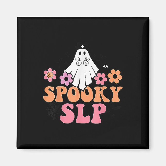 Spooky Slp Speech Language Pathologist Cute Ghost  Magnet (Front)