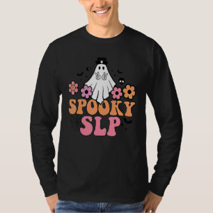Spooky SLP Speech Language Pathologist Ghost Hallo T-Shirt