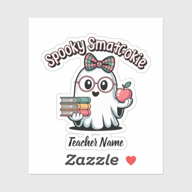 Spooky Smart Cookie Personalized Name Ghost Sticker (Sheet)