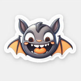 Spooky Smiles: Halloween Bat Sticker
