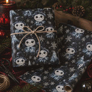 Spooky Snowman Gothic Christmas Wrapping Paper Sheets