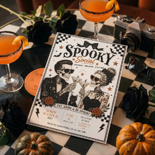 Spooky Social Halloween Cocktail Party  Holiday Card