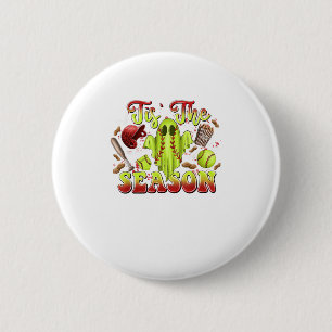 Spooky Softball Costume Funny Halloween Tis The Se Button