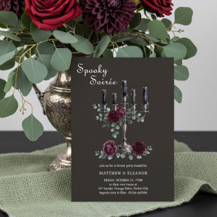 Spooky Soiree Gothic Halloween Dinner Party Invitation