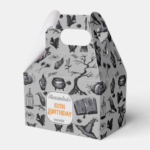 Spooky Spellbinding Halloween Birthday Party Favor Boxes