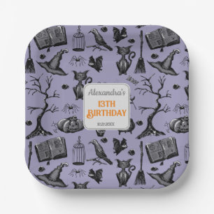 Spooky Spellbinding Halloween Birthday Party Paper Plates