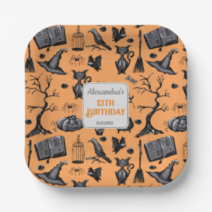 Spooky Spellbinding Halloween Birthday Party Paper Plates