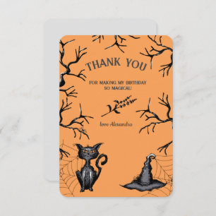 Spooky Spellbinding Halloween Birthday Party Thank You Card