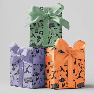 Spooky Spells Halloween Kids Birthday Party Wrapping Paper Sheets