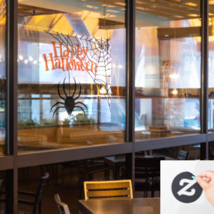 Spooky Spider and Web Halloween Window Cling