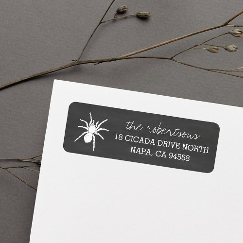 Spooky Spider Chalkboard Halloween Return Address Label