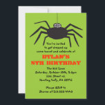SPOOKY SPIDER Halloween Birthday Party Invitation<br><div class="desc">Hello & welcome! All my designs are ONE-OF-A-KIND original pieces of artwork designed by me! You can only find them here! Did you know that you can change the background colors, fonts and textby simply clicking on the CUSTOMIZE IT button? It's true, give it a try. Feel free to email...</div>