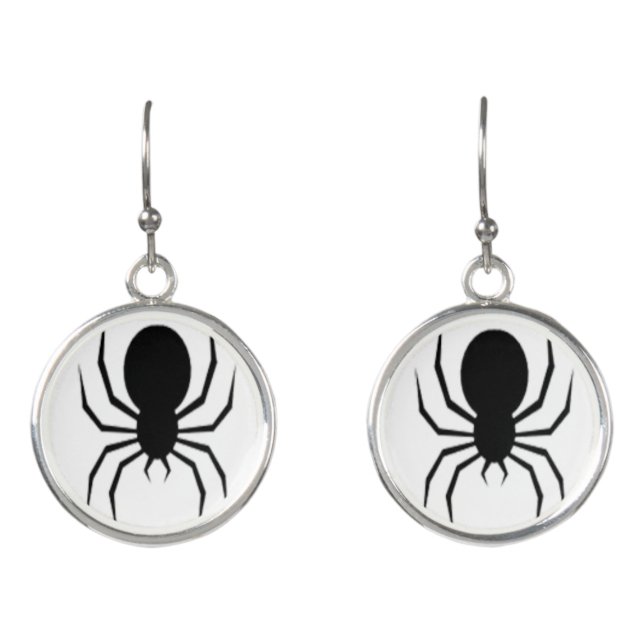 Spooky Spider Halloween Drop Earrings (Front)