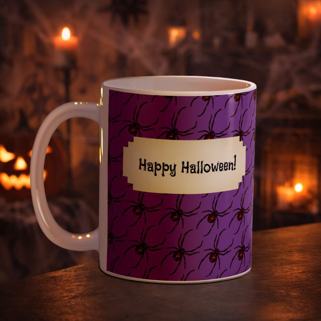 Spooky Spider Happy Halloween! Pixel Art Pattern Coffee Mug (Creator Uploaded)