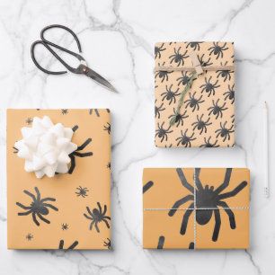 Spooky Spider Happy Halloween Wrapping Paper Sheets