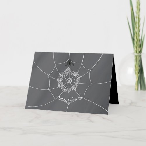 Spooky Spider in Spider Web Card