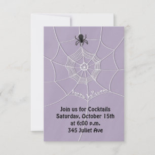 Spooky Spider in Spider Web Invitation