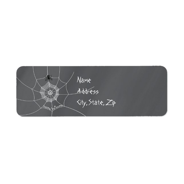 Spooky Spider in Spider Web   Label (Front)
