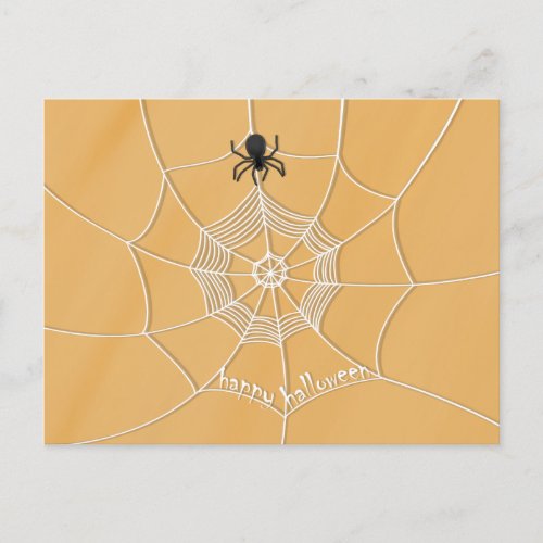 Spooky Spider in Spider Web Postcard