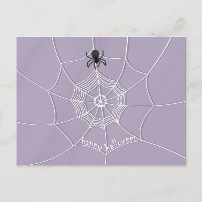 Spooky Spider in Spider Web Postcard (Front)