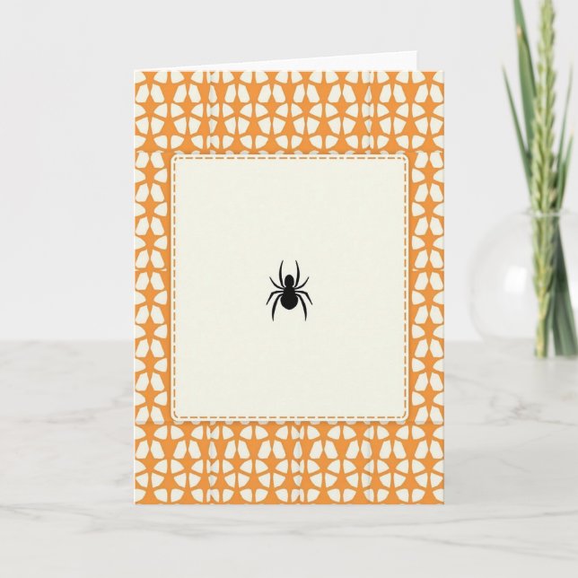Spooky Spider Orange Pattern Card (Front)