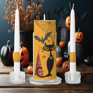 Spooky Spider Web Black Cat Ghoul Halloween Party Unity Candle Set