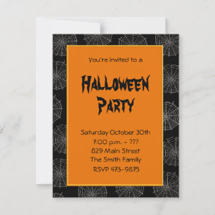Spooky Spider Web Invitation Card Template