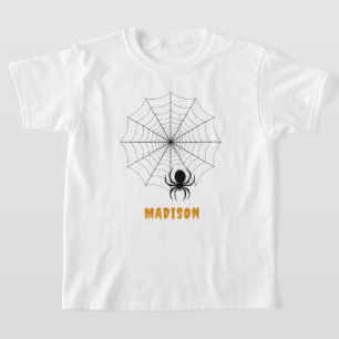 Spooky Spider & Web Personalized Halloween T-Shirt