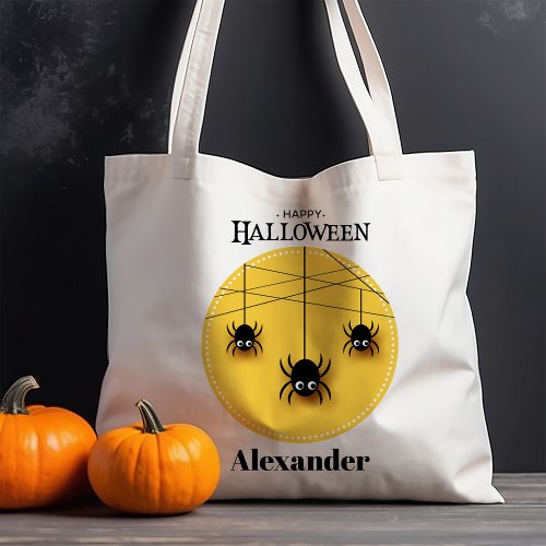 Spooky Spiders Spiderweb Halloween Tote Bag