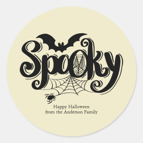 Spooky Spiderweb Halloween Classic Round Sticker