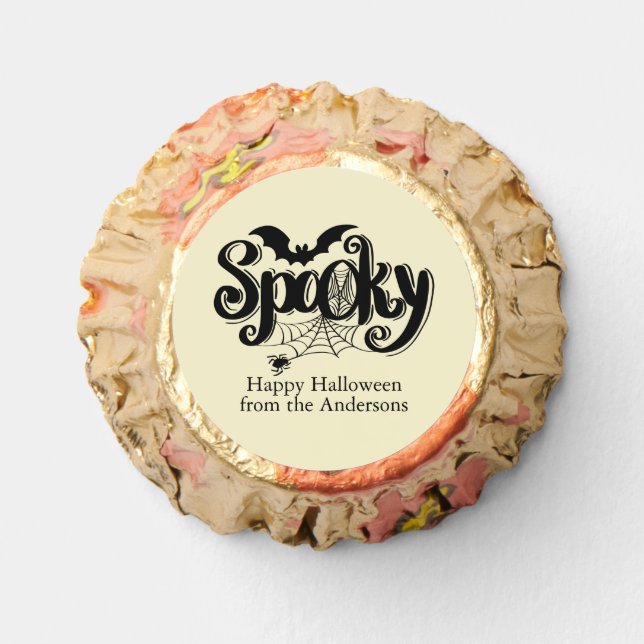 Spooky Spiderweb Halloween Customized Reese's Peanut Butter Cups (Front)