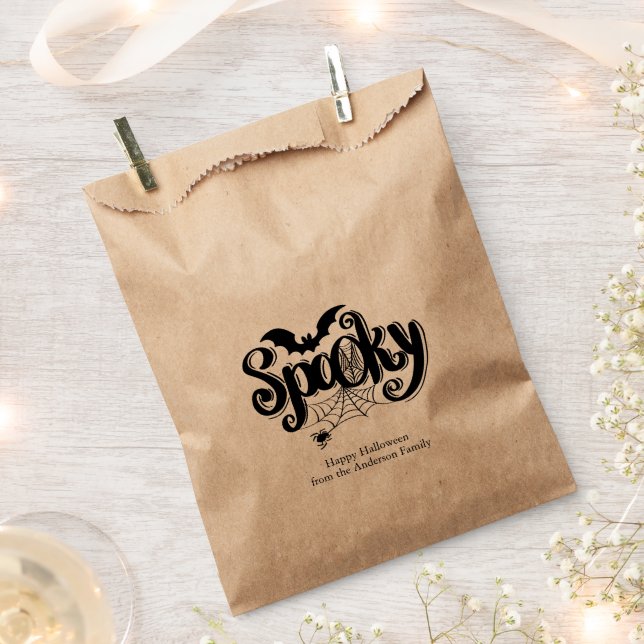 Spooky Spiderweb Halloween Favor Bag (Clipped)