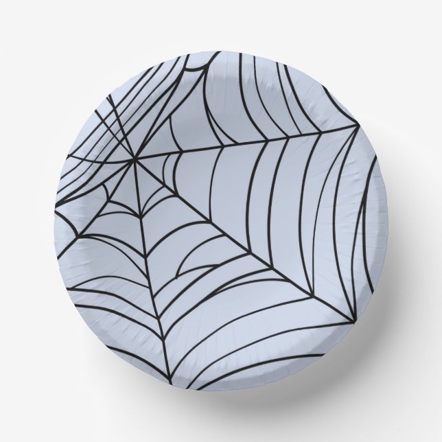Spooky Spiderwebs Creepy Halloween Party Paper Bowls (Front)