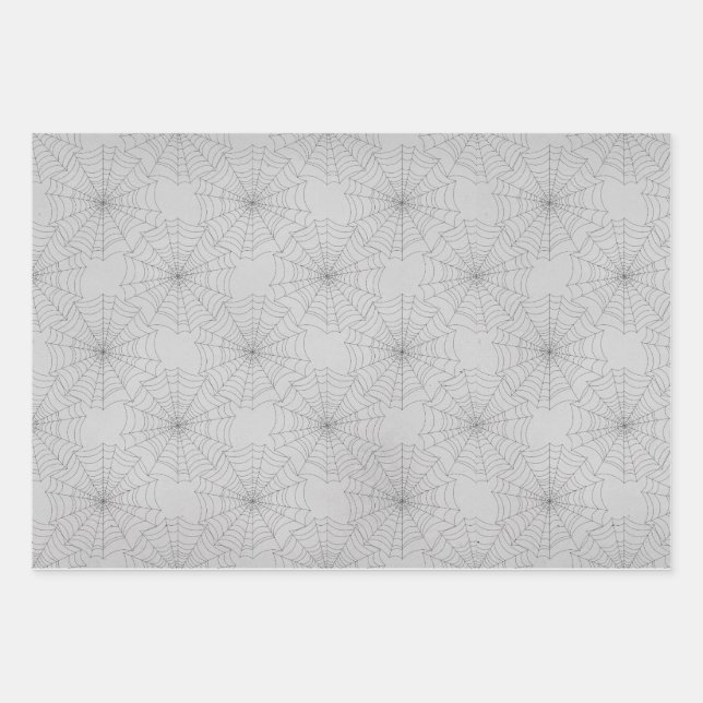 Spooky Spiderwebs Wrapping Paper Sheets (Front)