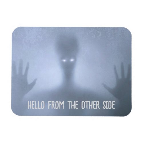 Spooky Spirit Alien Emerging from Fog Custom Text Magnet