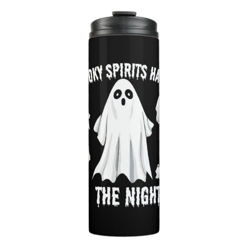 Spooky Spirits Haunt the Night_ Halloween T_shirt Thermal Tumbler