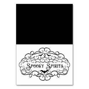 Spooky Spirits Vintage Halloween Drinks Food Tent Table Number