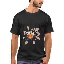 Spooky Splash Halloween Pumpkin T-Shirt