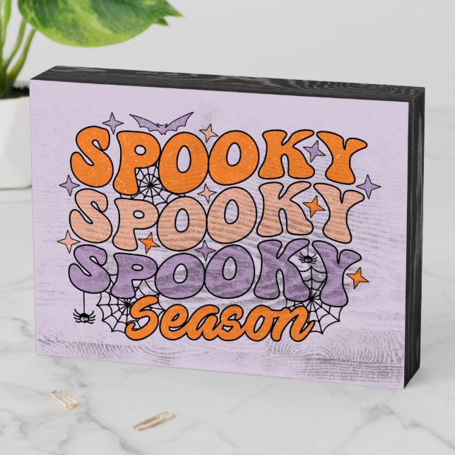 Spooky Spooky Spooky Season Wooden Box Sign (In Situ Horizontal)