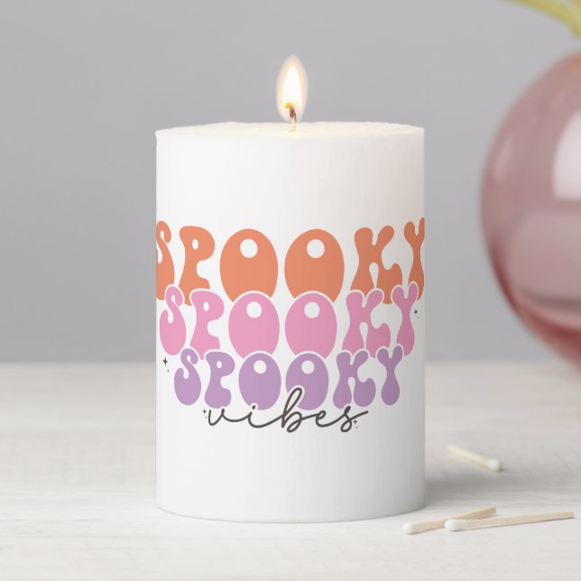 Spooky Spooky Spooky Vibes Pillar Candle (In Situ)