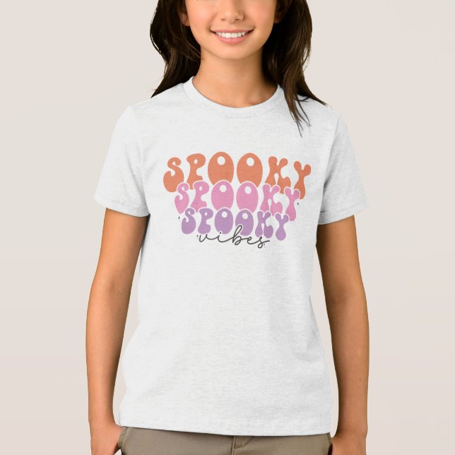 Spooky Spooky Spooky Vibes Tri-Blend Shirt (Front)