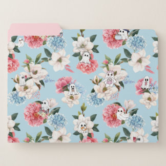 Spooky Spring Floral Ghost File Golders File Folder